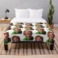 Magical realism digital portrait of the character Drop Dead Fred from the 1990s movie, on a customizable plush blanket
