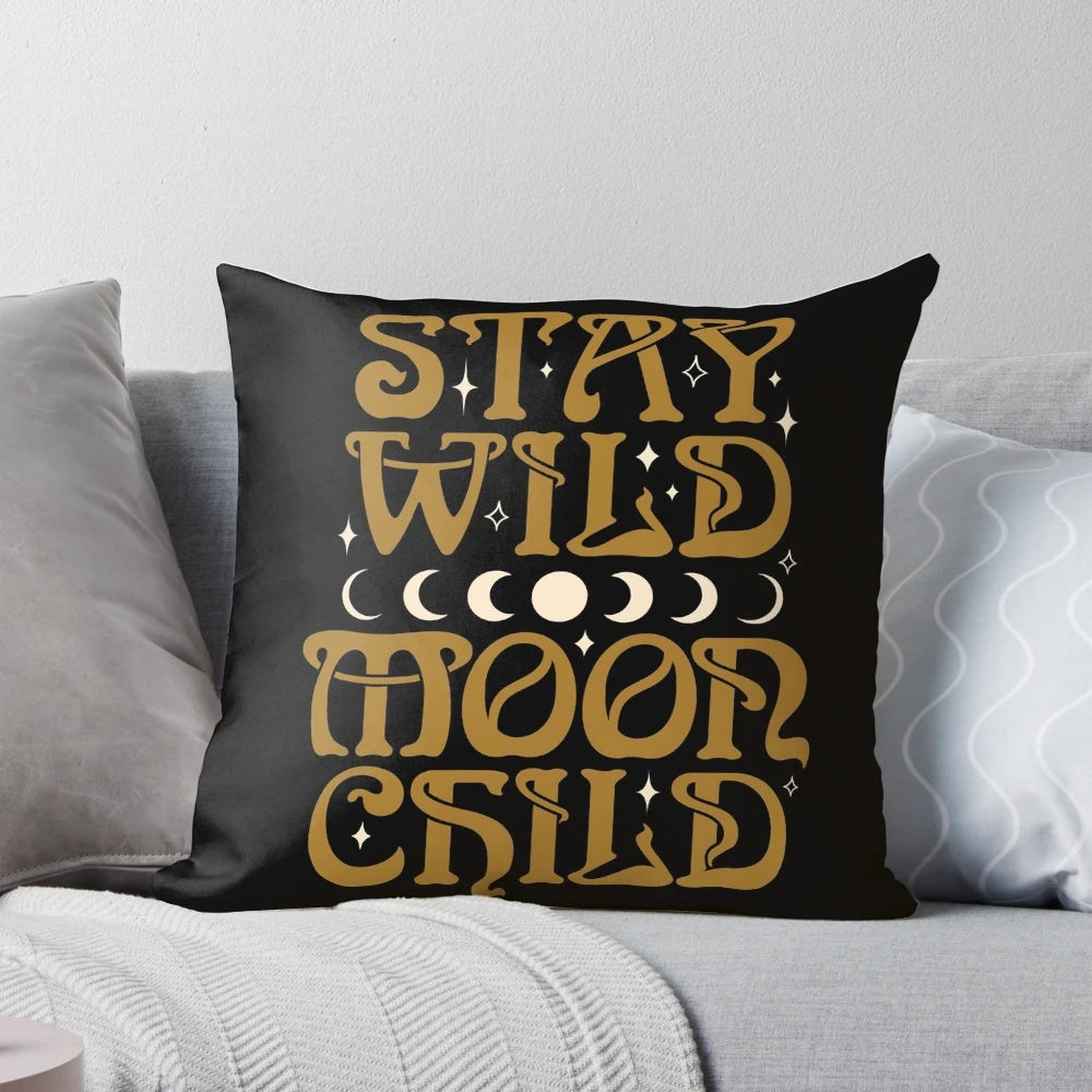 Stay Wild Moon Child Pillow - Witchy Astrology Decor for the Home