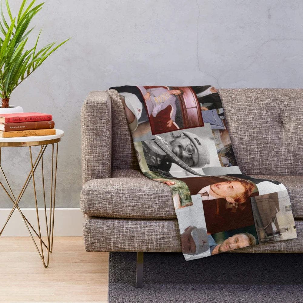 Tom Felton collage design on a plush blanket