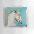 Soft, plush unicorn pillow featuring a whimsical, abstract design by artist Michael Creese.