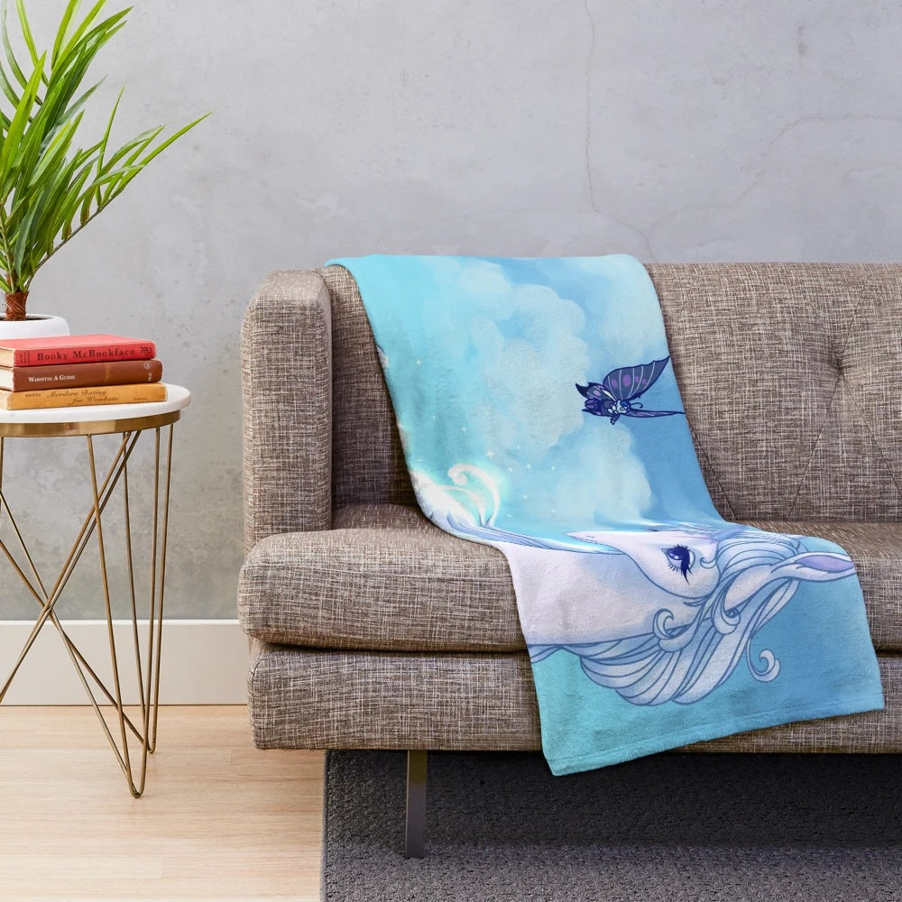The Last Unicorn inspired unicorn plush blanket