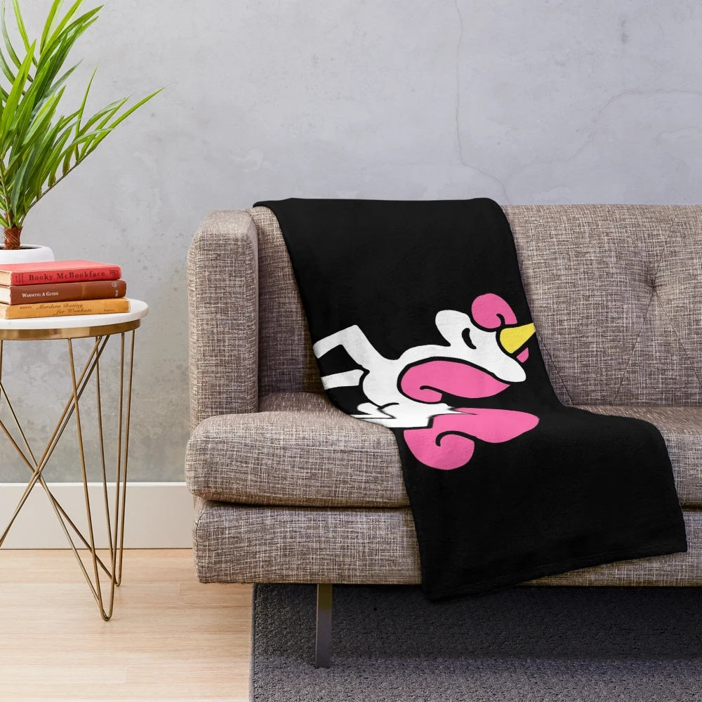 Cute pink and purple unicorn plush blanket