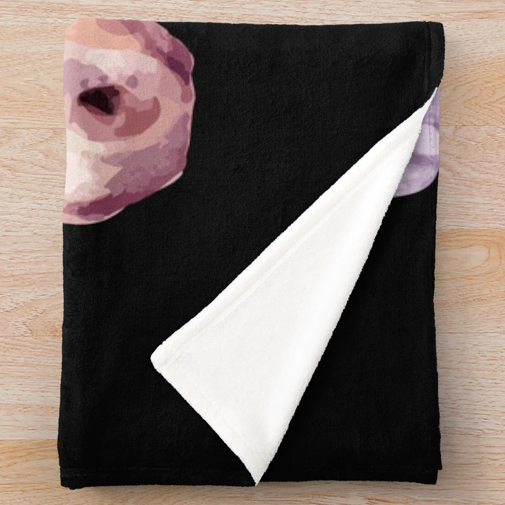 Soft and cozy plush watercolor pink unicorn blanket