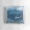 A beautiful, mystical white hare pillow featuring the goddess of winter and snow.