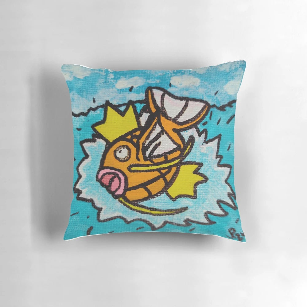 Magikarp Splash! themed plush pillow with Nintendo Pokemon design