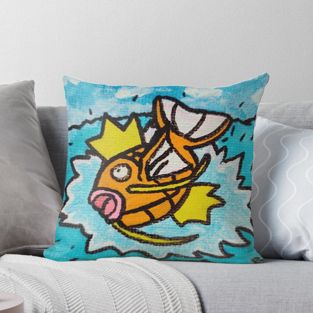 Magikarp Splash! themed plush pillow with Nintendo Pokemon design