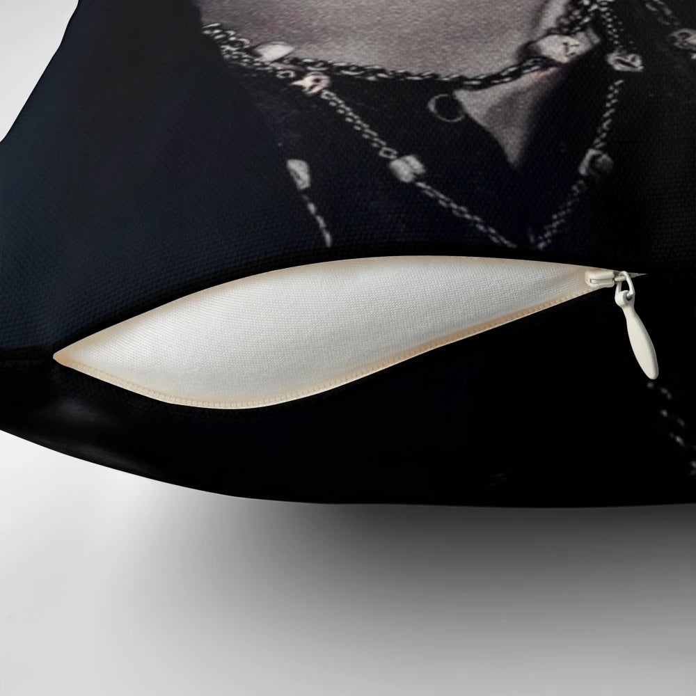 Magnus Bane, a beloved character from the Shadowhunters TV series, featured on a comfortable and stylish pillow.
