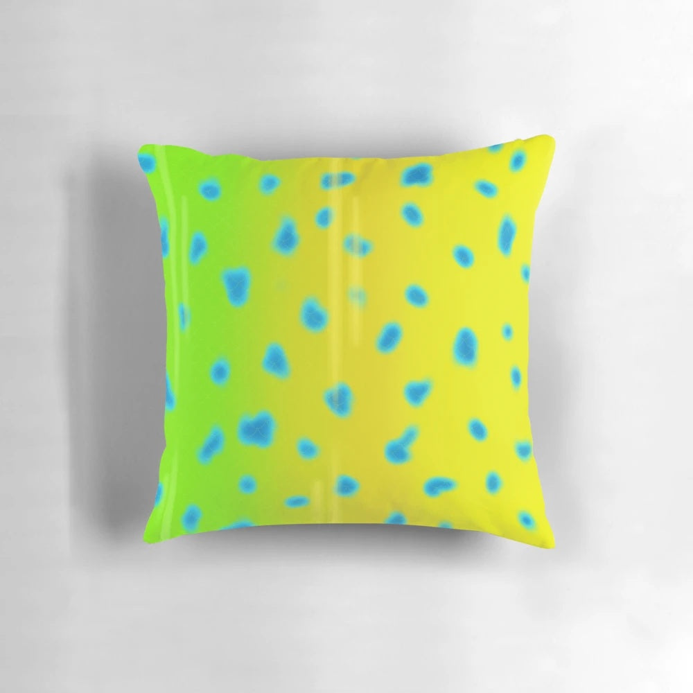 Mahi mahi fish pattern decorative pillow for outdoor or fishing enthusiasts