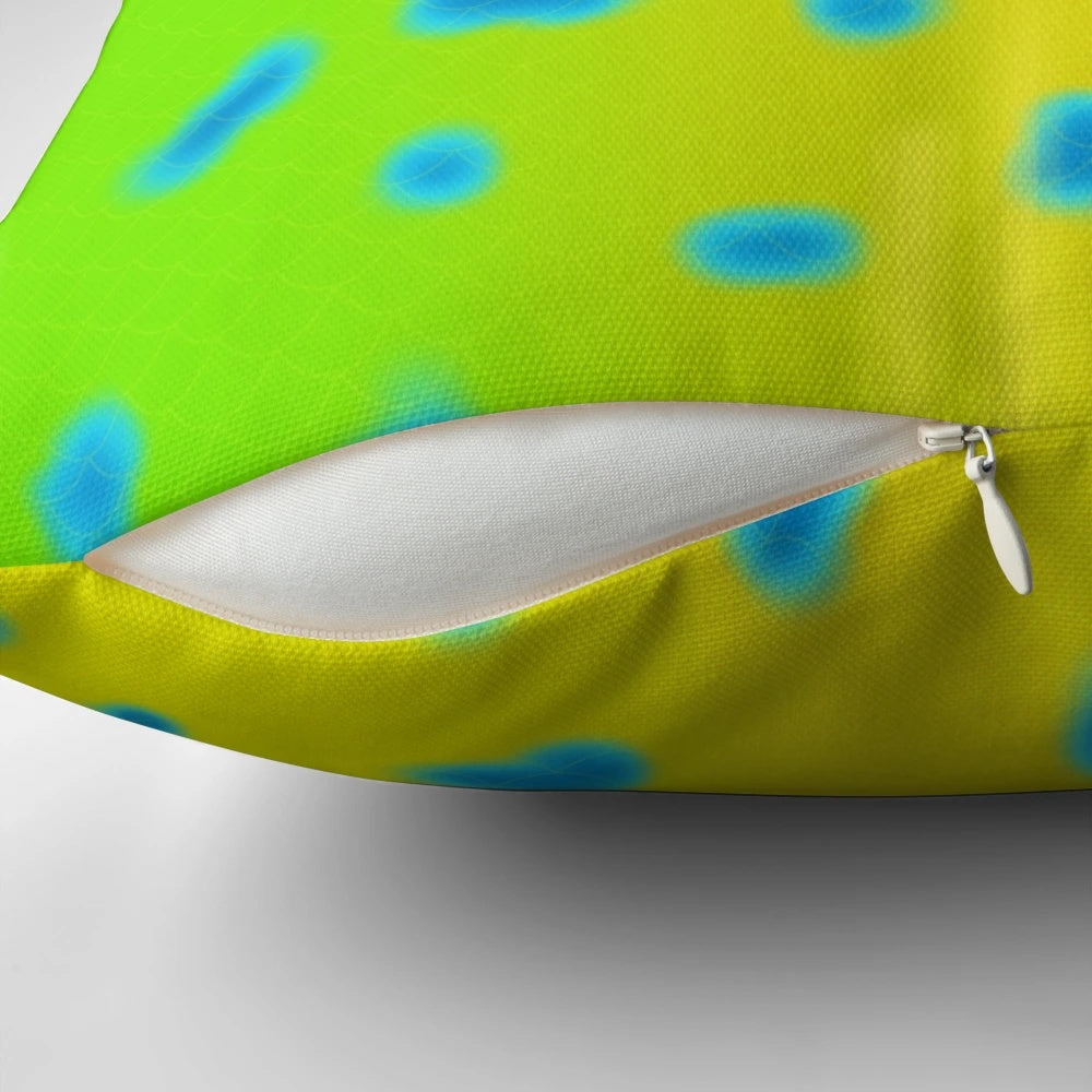 Mahi mahi fish pattern decorative pillow for outdoor or fishing enthusiasts