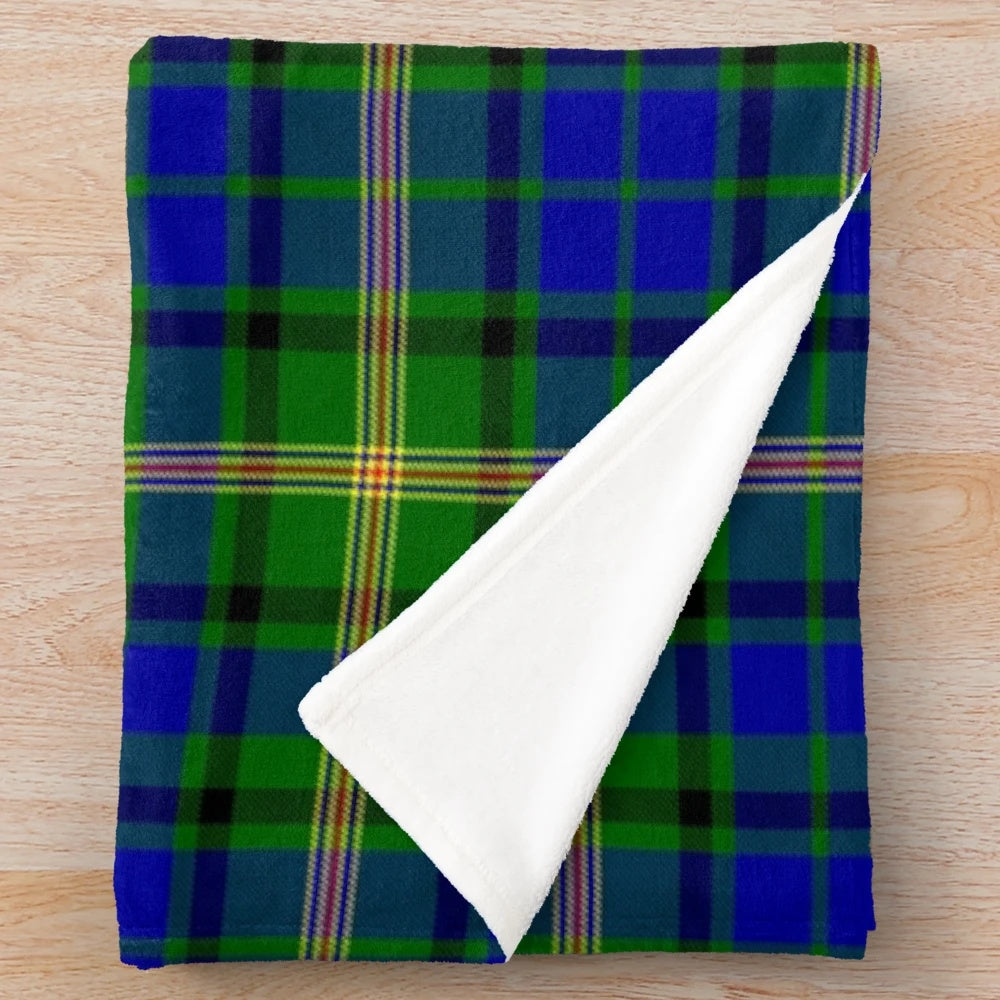 Maitland tartan plush blanket featuring a traditional Scottish clan pattern