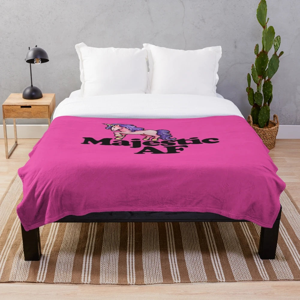 Majestic plush unicorn blanket