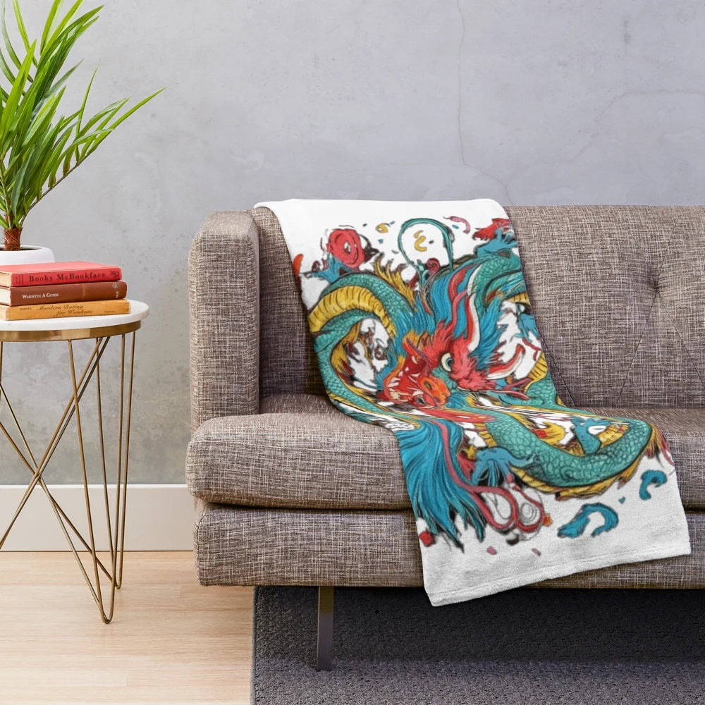 Majestic Asian Dragon Plush Blanket