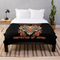Majestic dragon plush blanket featuring a mystical creature from Japanese folklore