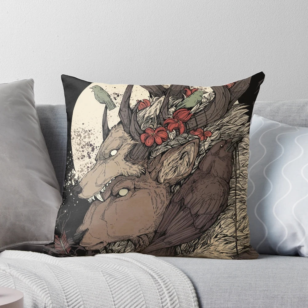 Elk King Pillow featuring a majestic elk design, perfect for nature-inspired home decor