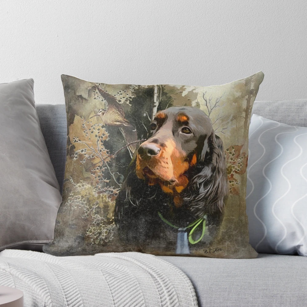 Elegant Gordon Setter dog in a natural setting, perfect for bird hunting enthusiasts.