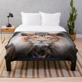 King Lionheart plush blanket featuring a majestic lion design