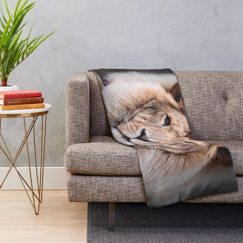 King Lionheart plush blanket featuring a majestic lion design