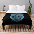 Detailed medieval fantasy eagle illustration on plush blanket