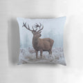 Decorative white pillow with a mystical monarch butterfly design, evoking the winter landscapes of the Scottish Highlands.