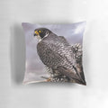 Soft, decorative pillow featuring a stunning image of a peregrine falcon, a magnificent bird of prey found in California.