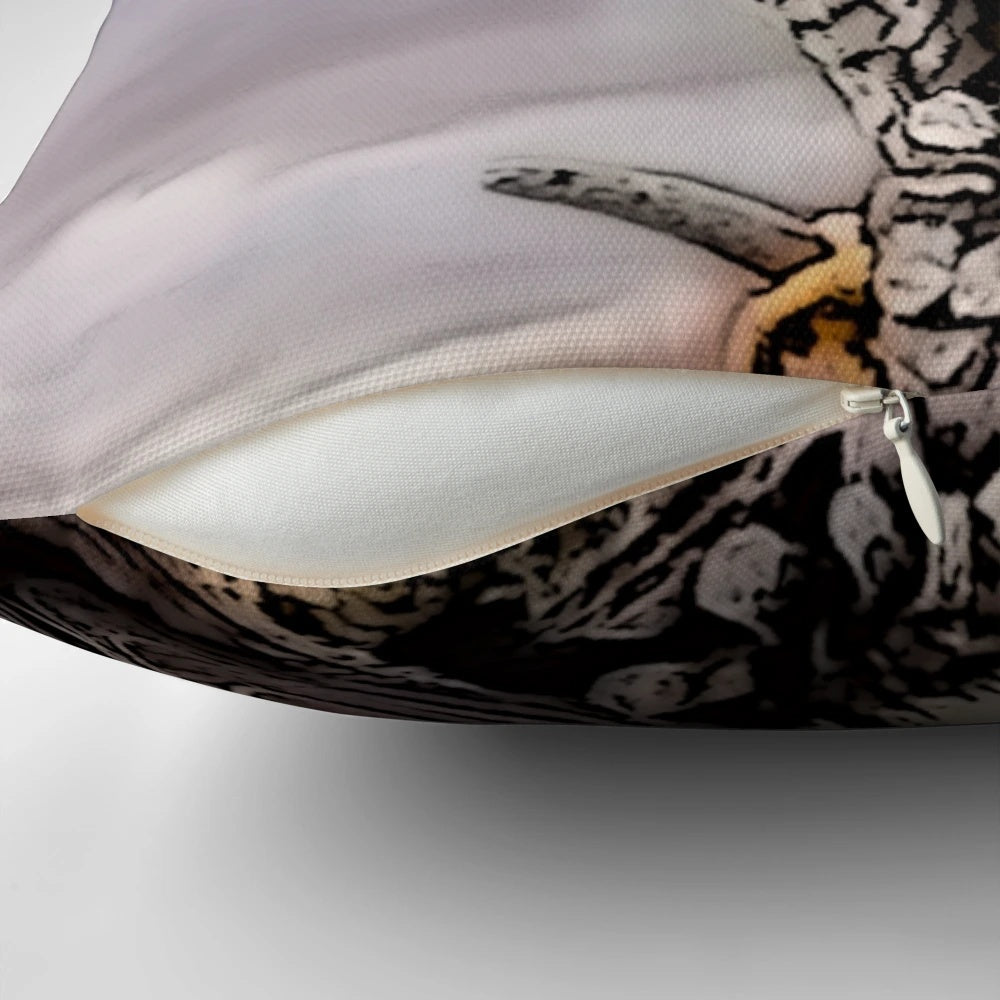 Soft, decorative pillow featuring a stunning image of a peregrine falcon, a magnificent bird of prey found in California.