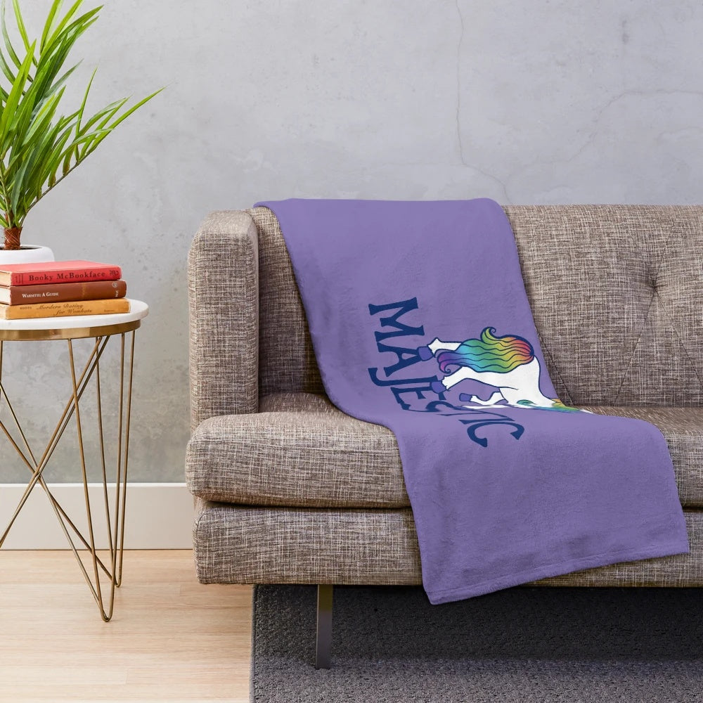 Majestic rainbow unicorn plush blanket