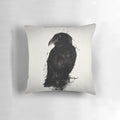 Photomanipulated image of a majestic raven with dark, atmospheric background