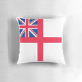 Decorative pillow featuring the iconic Royal White Ensign flag of Great Britain