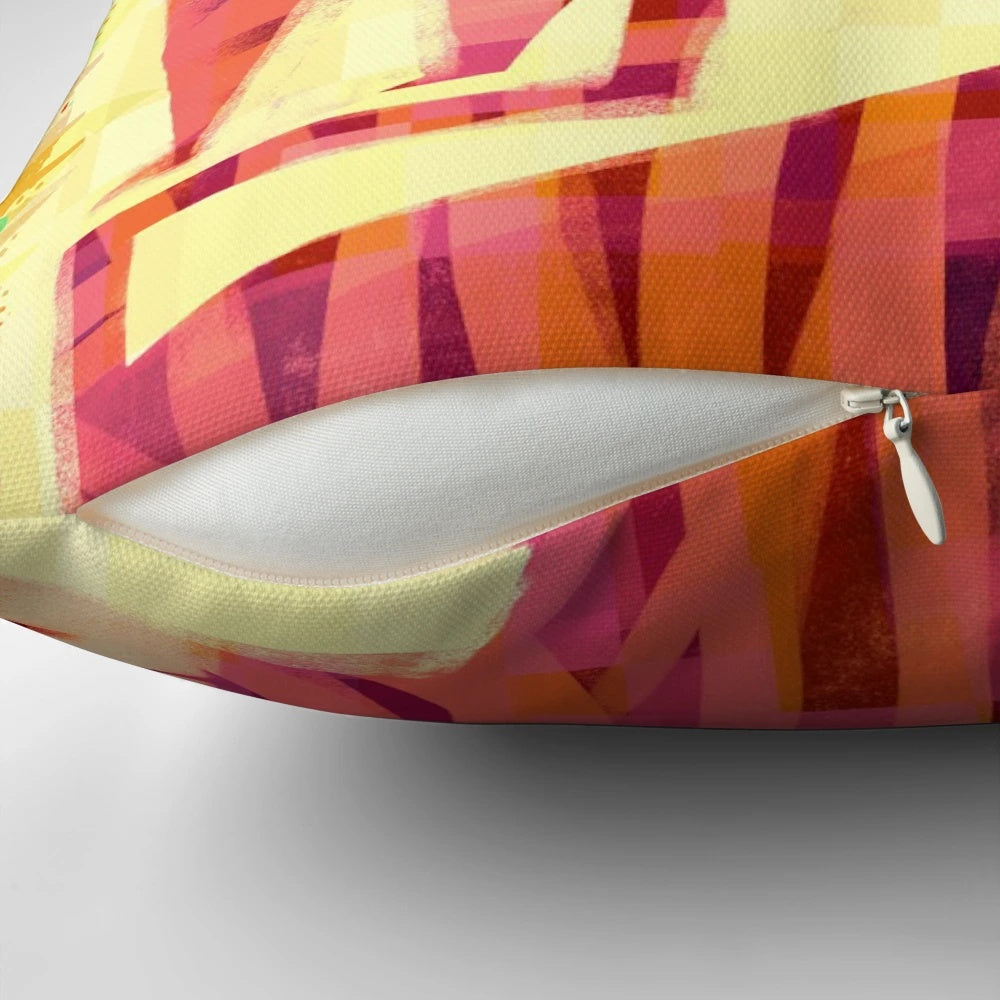 Image of a pillow featuring a vibrant, lifelike illustration of a tiger in its natural habitat.