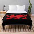 Plush Welsh red dragon blanket with the iconic flag design