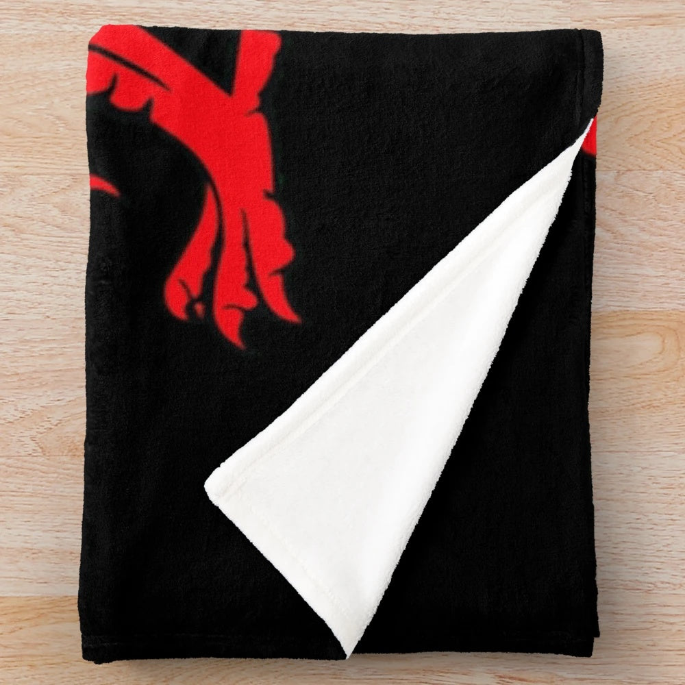 Plush Welsh red dragon blanket with the iconic flag design