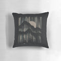 A Pillow featuring a Majestic Wolf Prowling the Moonlit Mountains
