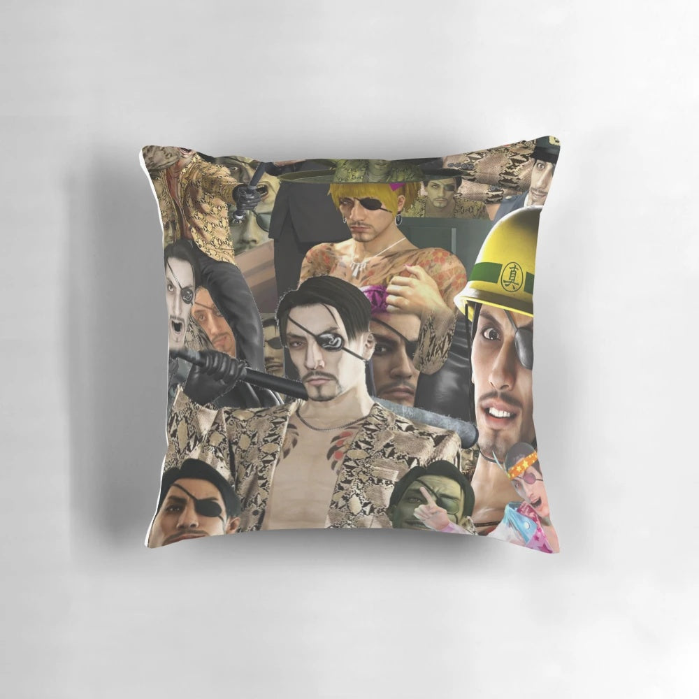 Plush pillow featuring Goro Majima, a popular character from the Yakuza game series