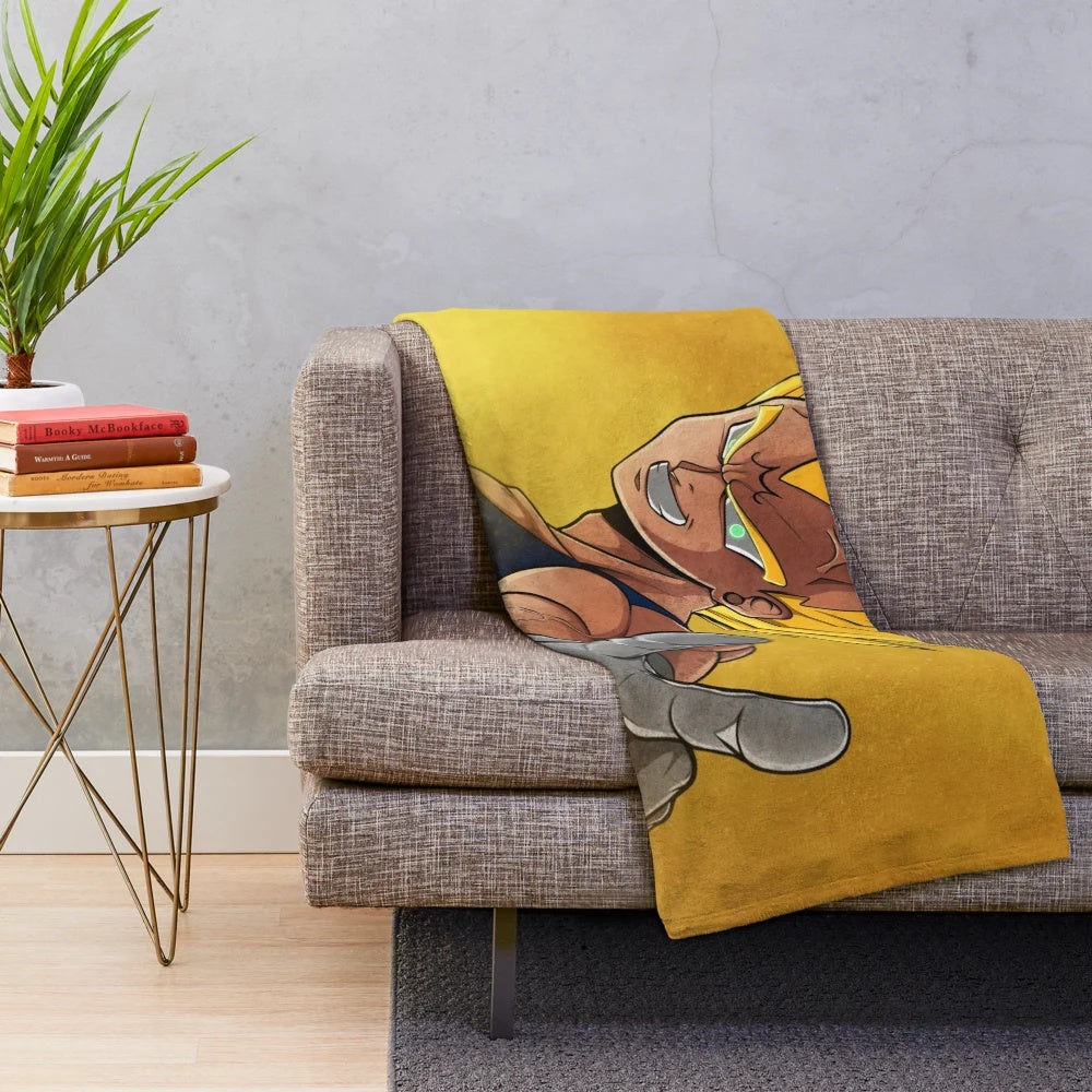 Majin Vegeta inspired plush blanket with dragon ball z character design