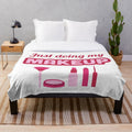 Makeup lover plush blanket with pink, girly, and aesthetic design