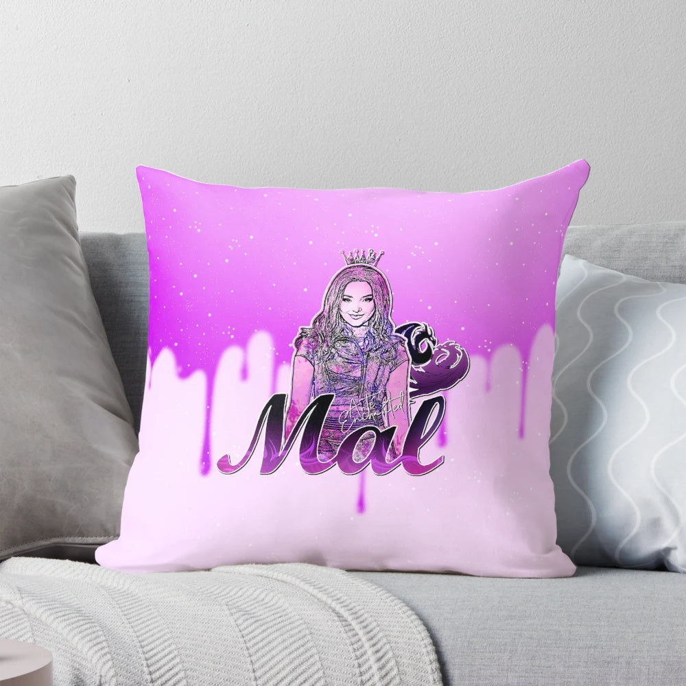 Mal Descendants Purple Pretty Girl Pillow with Dove Cameron Inspired Design