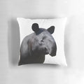 Soft and plush pillow featuring a detailed illustration of a Malayan tapir, a unique zoo animal.