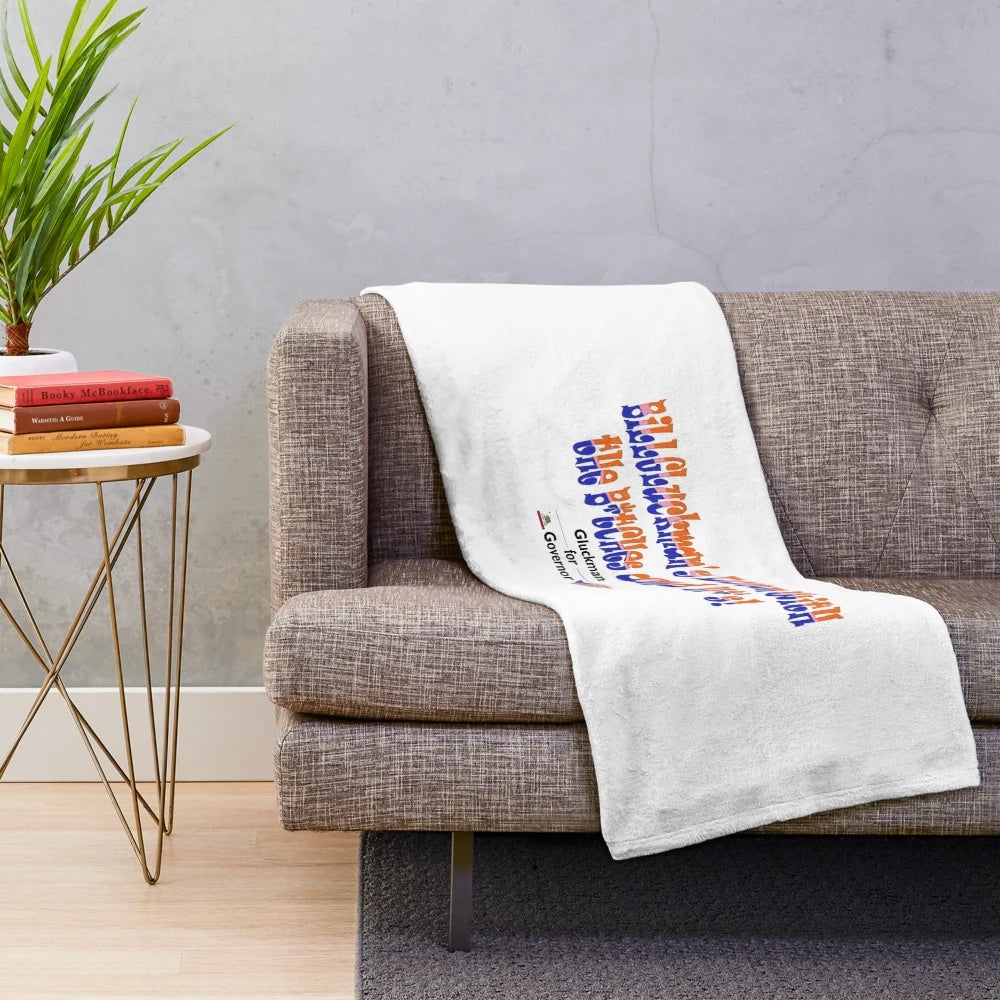 Malibu comedy plush blanket featuring Bill Gluckman and political satire