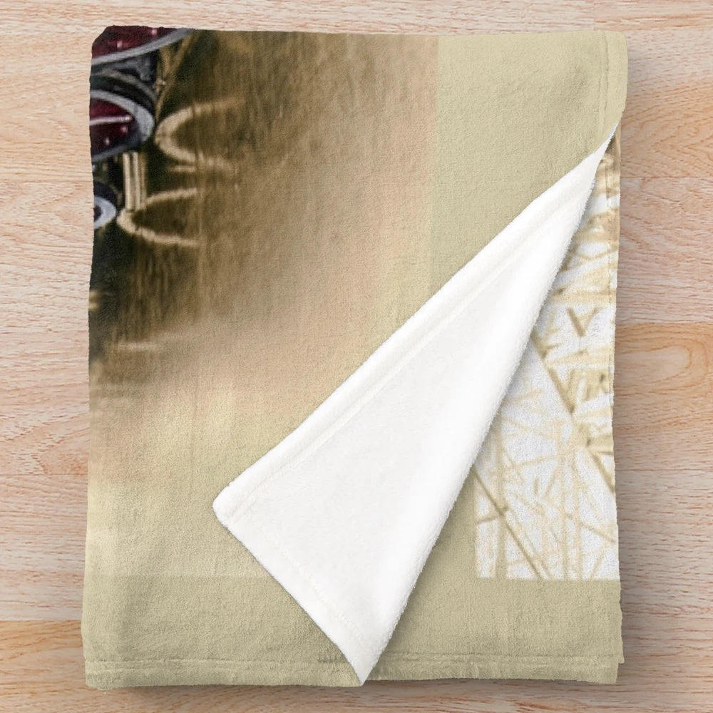 Mallard inspired plush blanket with image of the legendary LNER Class A4 steam locomotive