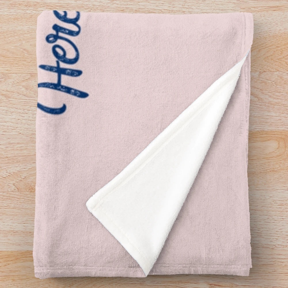 Mamma Mia-themed plush blanket featuring characters and songs from the beloved musical and film