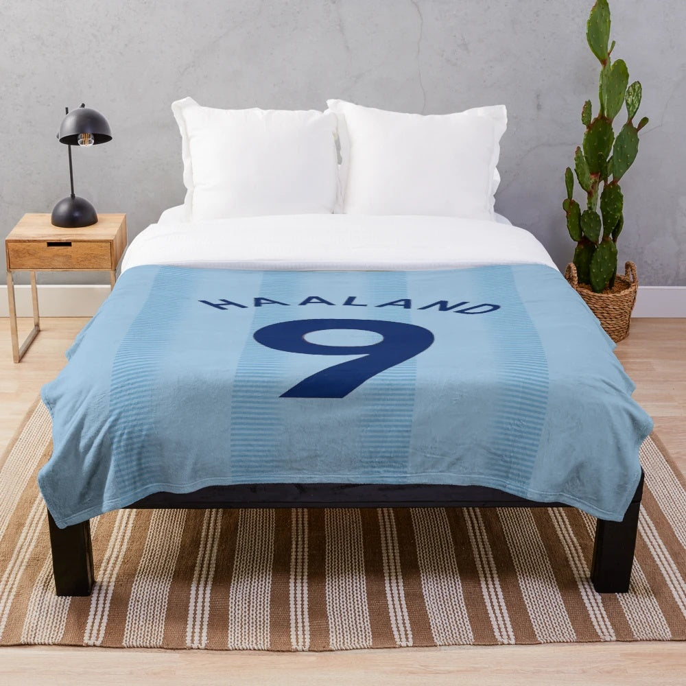 Manchester City Haaland 9 inspired plush blanket