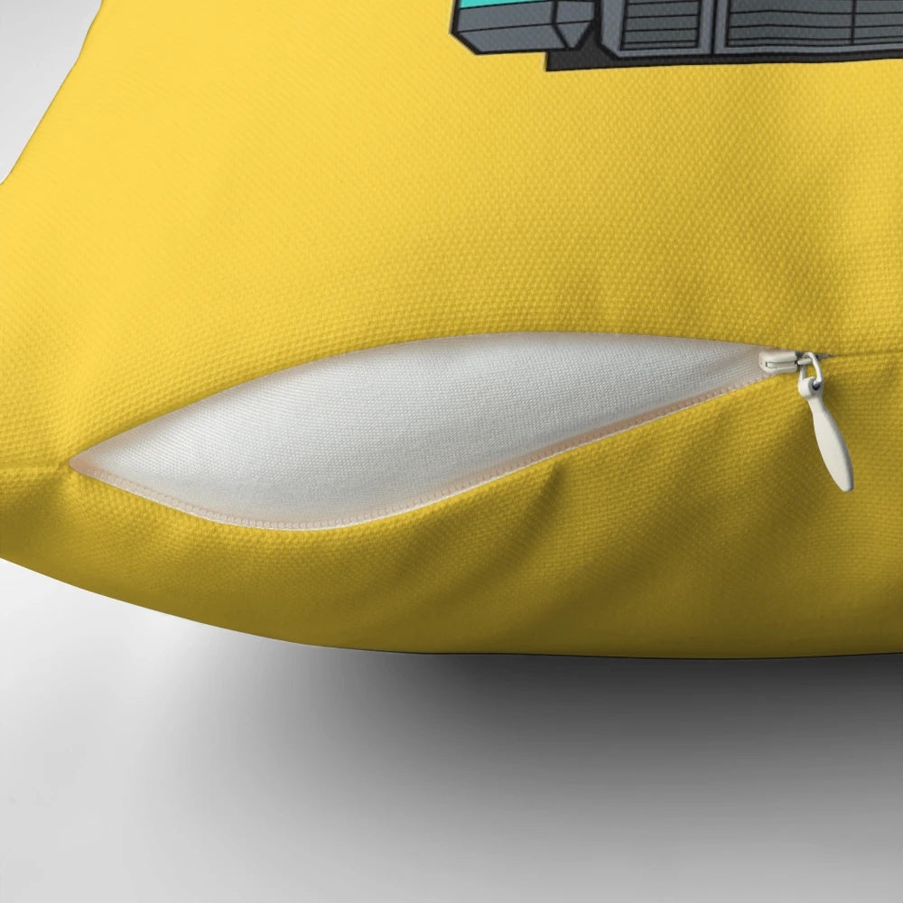 Vintage Manchester Metrolink Tram (1992) Pillow - T68 Light Rail Transit Decor