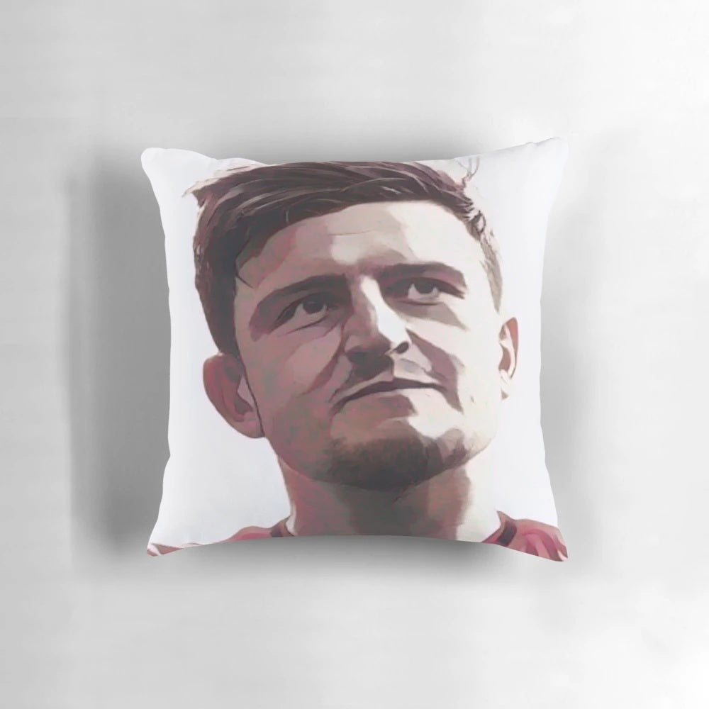 Harry Maguire T-Shirt Pillow, featuring the Manchester United defender and Spider-Man inspired design