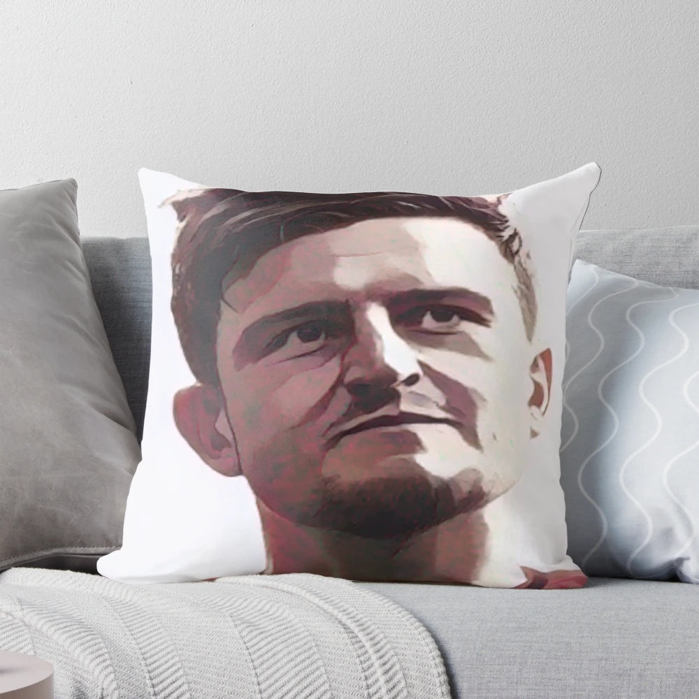 Harry Maguire T-Shirt Pillow, featuring the Manchester United defender and Spider-Man inspired design