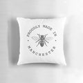 Manchester Worker Bee Pillow, a locally crafted Manchester pride decor item featuring the iconic Manchester worker bee design.