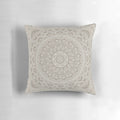 Mandala taupe colored decorative pillow with a delicate lace pattern design