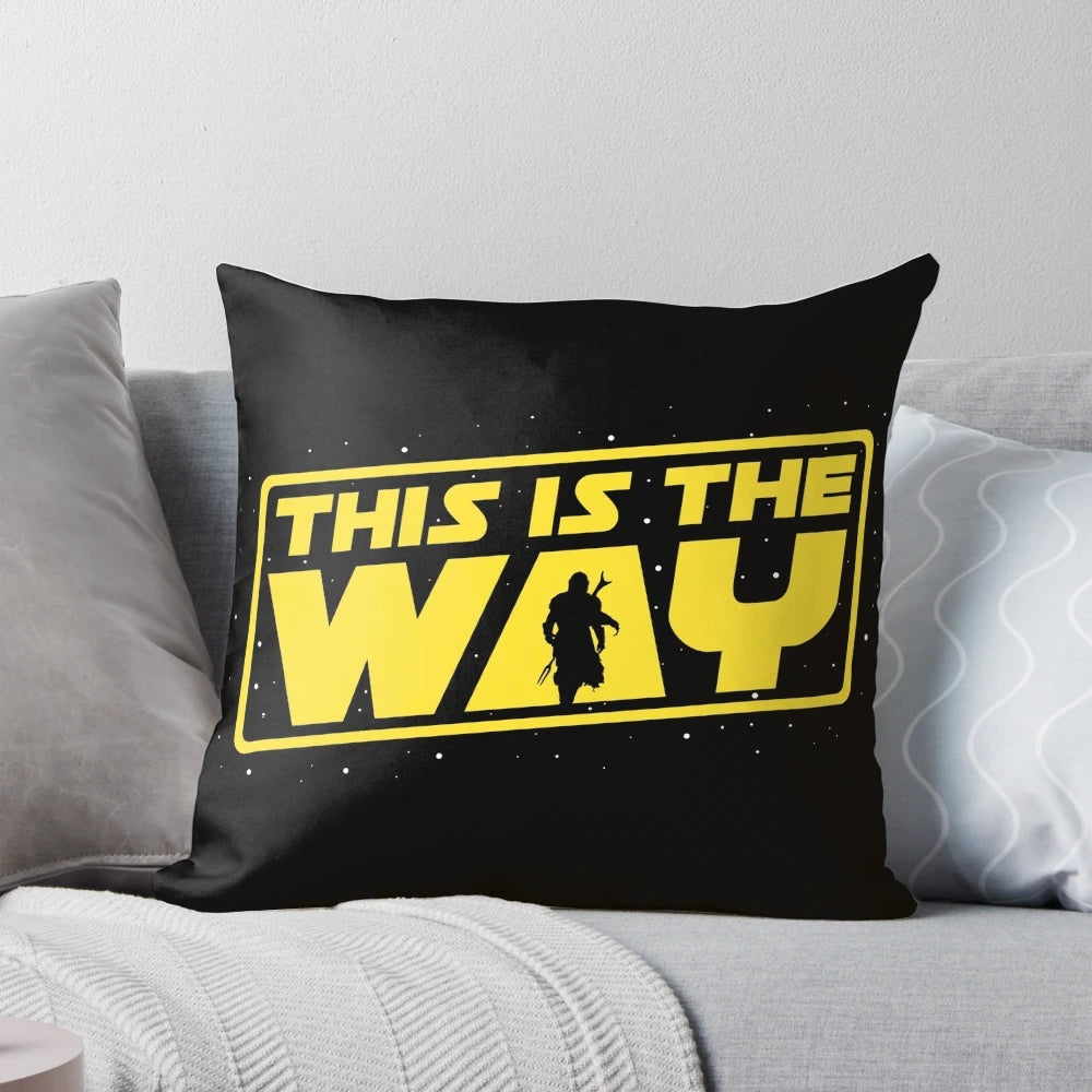 Mandalorian 'This is the Way' Baby Yoda Pillow featuring the iconic phrase and beloved character