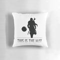 Mandalorian "This Is The Way" Silhouette Throw Pillow featuring Baby Yoda