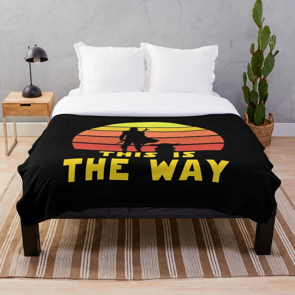 Mando Retro Inspired Plush Blanket featuring Star Wars inspired designs