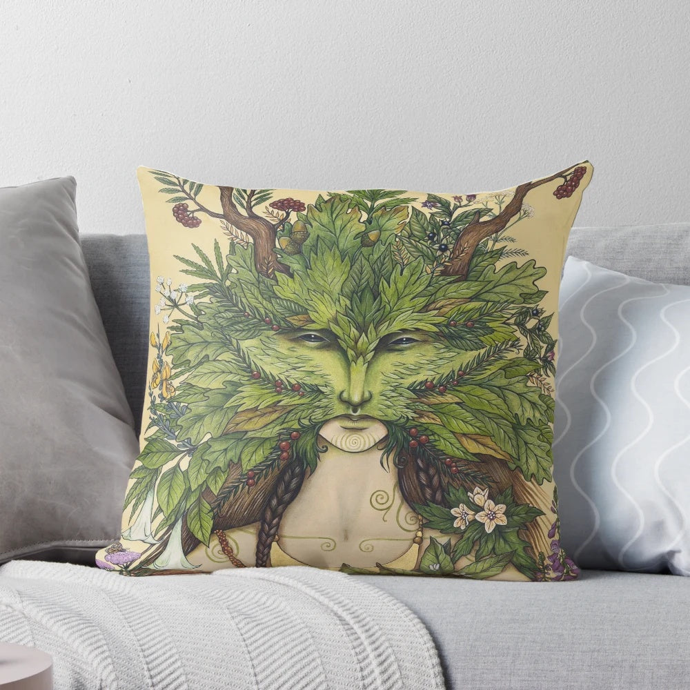 Mandragora Mother Pillow - Mystical, Herbal Decor for the Witchy Home